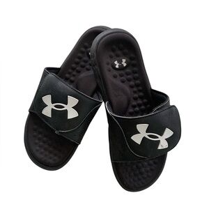 Under Armour Ignite Pro Slides Boys Size 5Y Sandals Black & White